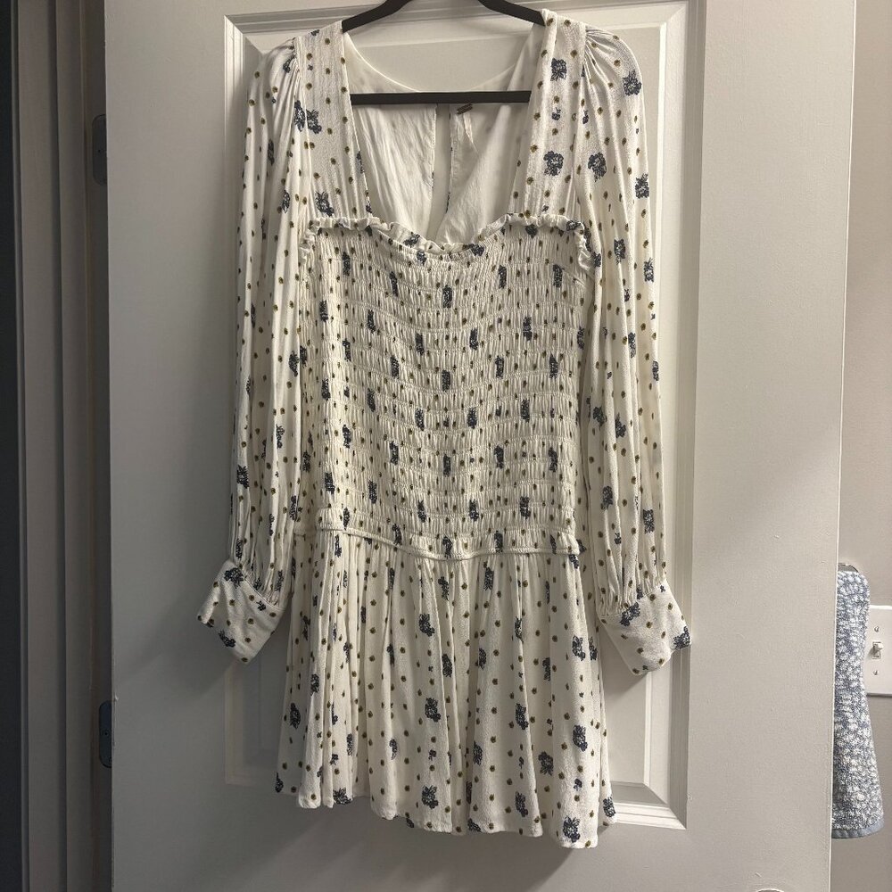 Free People Two Faces Mini Dress in Ivory